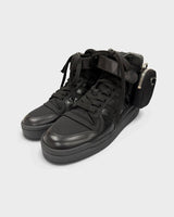 プラダ アディダス フォーラム ハイ Re-Nylon トライアングルロゴ 三角プレート ポーチ付き ハイカットスニーカー ブラック 26 メンズ