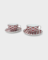 プラダ ポーセリン ティーカップ 2点セット Vienna Red ソーサー付きカップ 食器 マルチ レディース