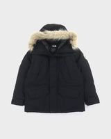 ザ・ノースフェイス Antarctica Parka GORE-TEX ファー・フード・ロゴワッペン付き ロゴ刺繍 ダブルジップアップ ダウンジャケット ブラック L メンズ
