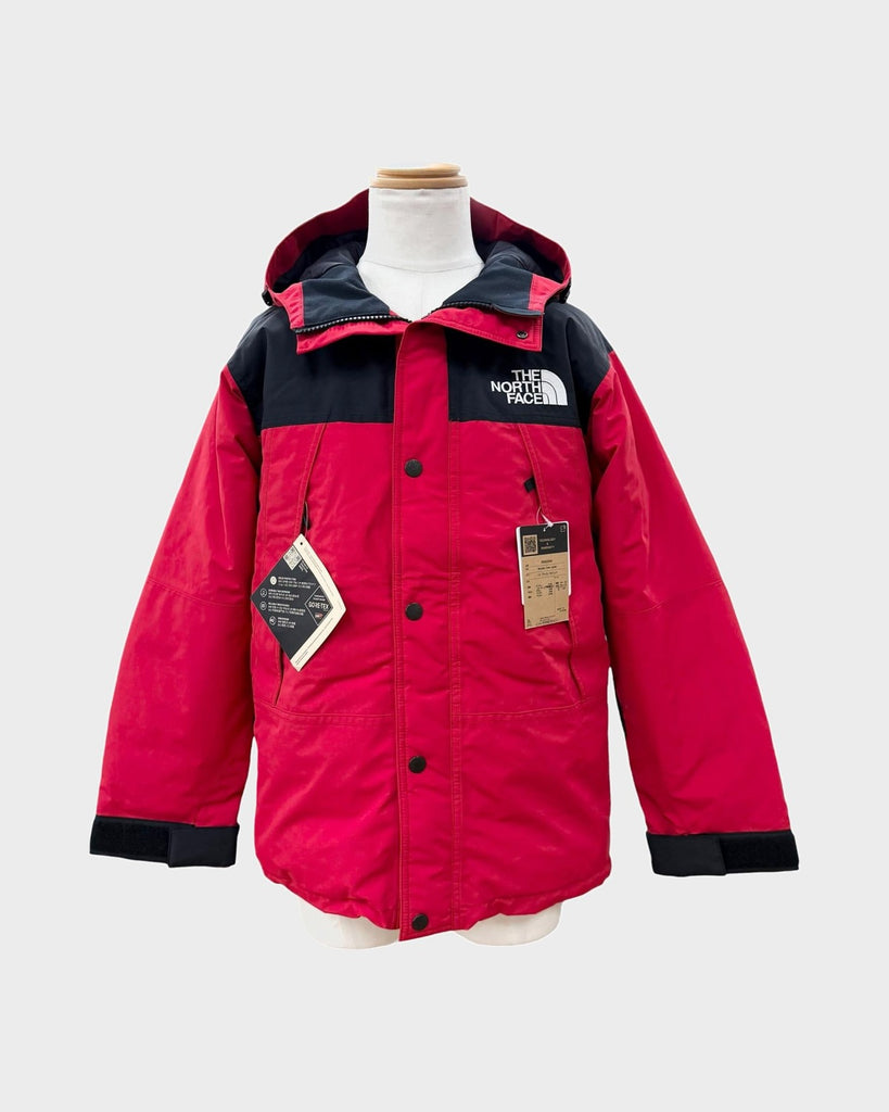 ザ・ノースフェイス Mountain Down Jacket GORE-TEX ロゴ刺繍 フーデッド ダブルジップアップ ダウンジャケット レッド S メンズ 未使用品