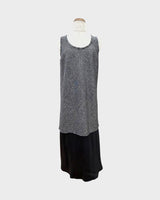 エムエムシックス メゾンマルジェラ Midi Dress 異素材切替 ノースリーブ ワンピース グレー 40 レディース
