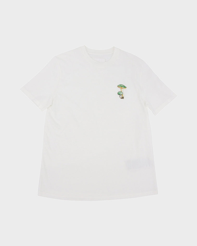 ジルサンダープラス マッシュルーム刺繡 半袖Ｔシャツ ホワイト S レディース 未使用品
