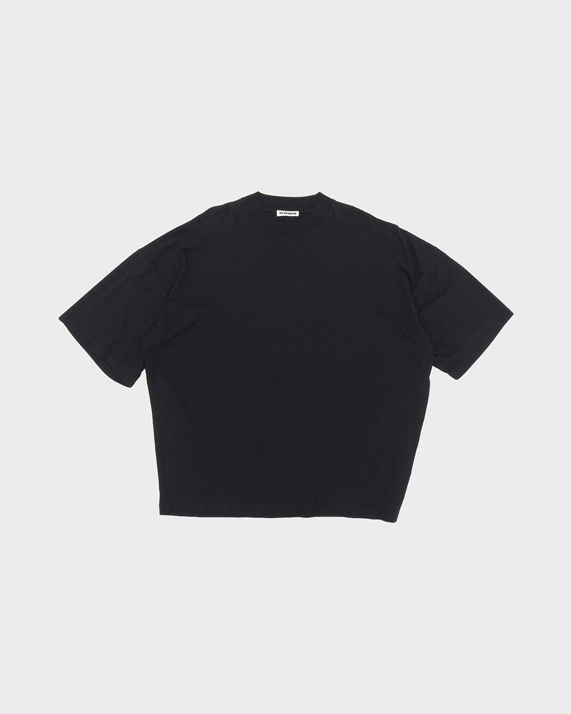 ジルサンダー ドルマン オーバーサイズ クルーネック ショートスリーブ 半袖Ｔシャツ ブラック L レディース
