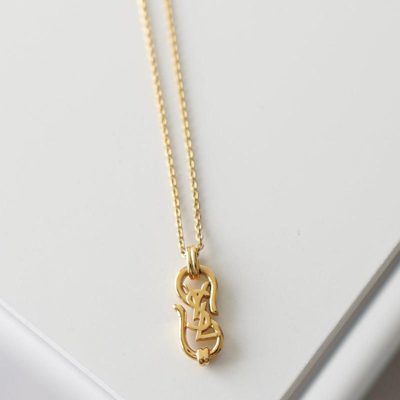 Cassandra Logo Motif GP Gold Necklace - NEWSED