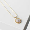 Cassandra Logo Rhinestone Gold Necklace