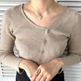 Cassandra Logo Rhinestone Gold Necklace - NEWSED