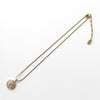 Cassandra Logo Rhinestone Gold Necklace