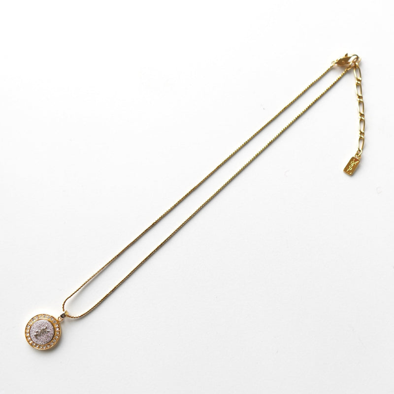 Cassandra Logo Rhinestone Gold Necklace - NEWSED