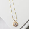 Cassandra Logo Rhinestone Gold Necklace