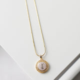 Cassandra Logo Rhinestone Gold Necklace - NEWSED