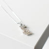 Cassandra Logo Rhinestone Silver Necklace