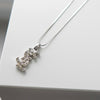 Cassandra Logo Rhinestone Silver Necklace