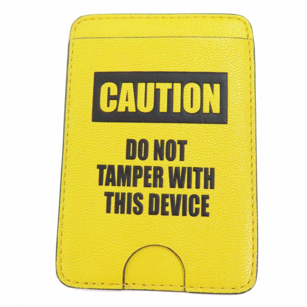 アニヤ ハインドマーチ Caution Magnetic Caution・AHロゴ入り マグネット カードケース イエロー レディース