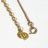 Christian Dior CD Logo 1P Stone Necklace GP Gold