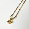 Christian Dior CD Logo 1P Stone Necklace GP Gold