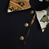 クリスチャン ディオール ヴィンテージ スカーフ襟 CDロゴ 長袖ポロシャツ 金ボタン ブラック - NEWSED