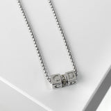 クリスチャン ディオール CDロゴ キューブ シルバー ネックレス - NEWSED