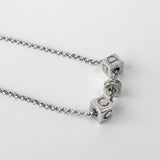 クリスチャン ディオール CDロゴ キューブ シルバー ネックレス - NEWSED