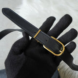 クリスチャン ディオール CDロゴ ゴールド金具 レザー ショルダーバッグ ネイビー - NEWSED