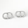 Dior CD logo rhinestone silver 925 earrings
