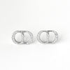 Dior CD logo rhinestone silver 925 earrings