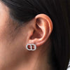 Dior CD logo rhinestone silver 925 earrings
