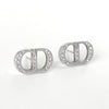 Dior CD logo rhinestone silver 925 earrings