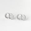 Dior CD logo rhinestone silver 925 earrings