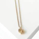 クリスチャン ディオール CDロゴ ラインストーン ネックレス GP ゴールド - NEWSED