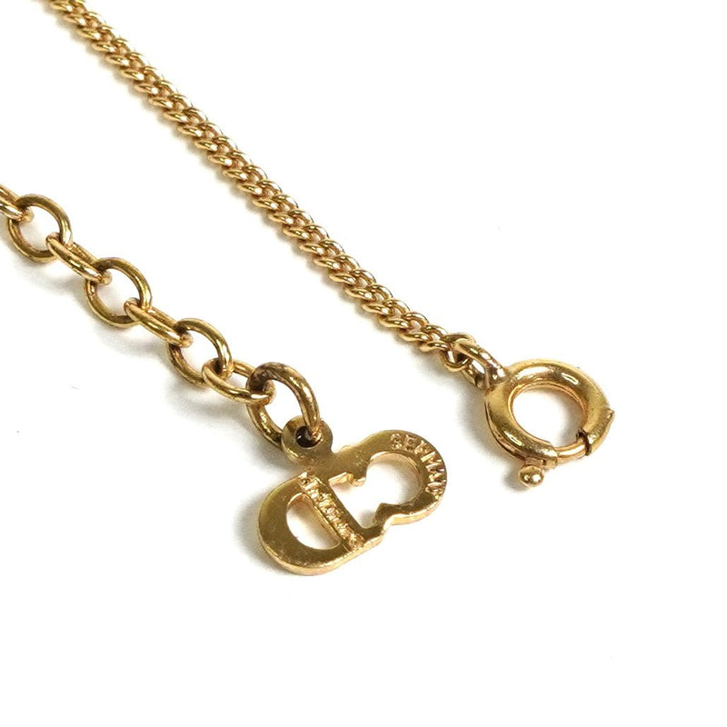 クリスチャン ディオール CDロゴ オーバル ツイスト ネックレス GP