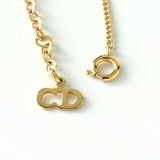 クリスチャン ディオール ヴィンテージ CDロゴ リーフ ネックレス GP - NEWSED