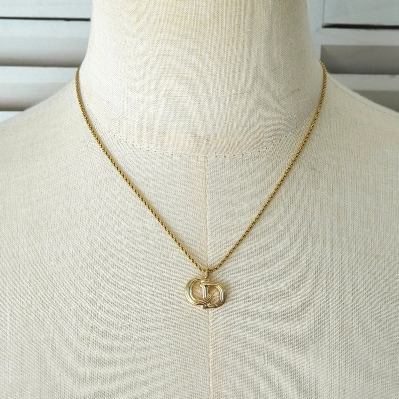 クリスチャン ディオール ヴィンテージ CDロゴ ネックレス GP - NEWSED