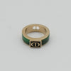 Dior x Denim Tears CD Logo K18 Green Ring, Size S / 17
