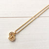 CD Logo Rhinestone Gold Necklace