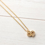 CD Logo Rhinestone Gold Necklace - NEWSED