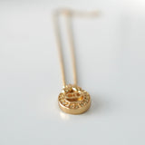 CD Logo Rhinestone Gold Necklace - NEWSED