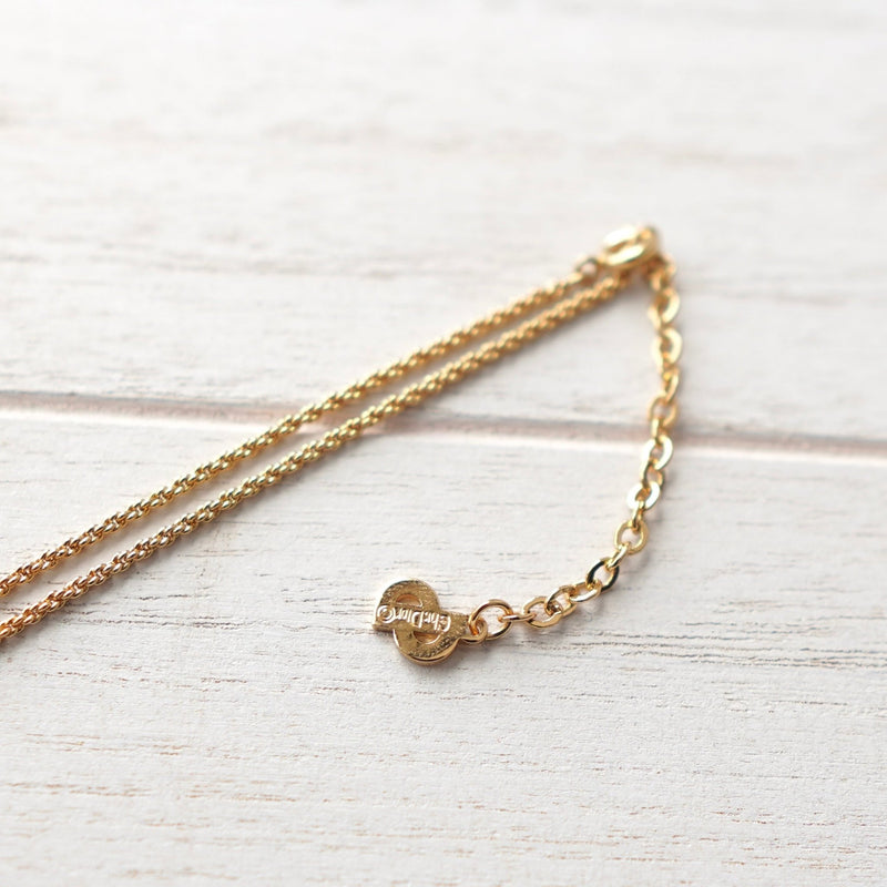 CD Logo Rhinestone Gold Necklace - NEWSED