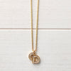 CD Logo Rhinestone Gold Necklace