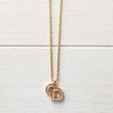CD Logo Rhinestone Gold Necklace - NEWSED