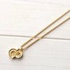 CD Logo Rhinestone Gold Necklace