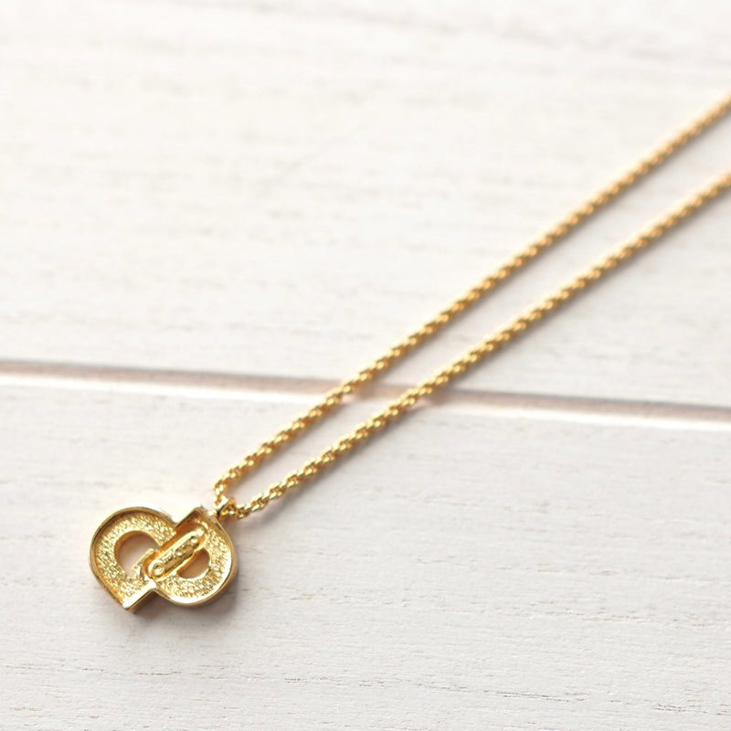 CD Logo Rhinestone Gold Necklace - NEWSED