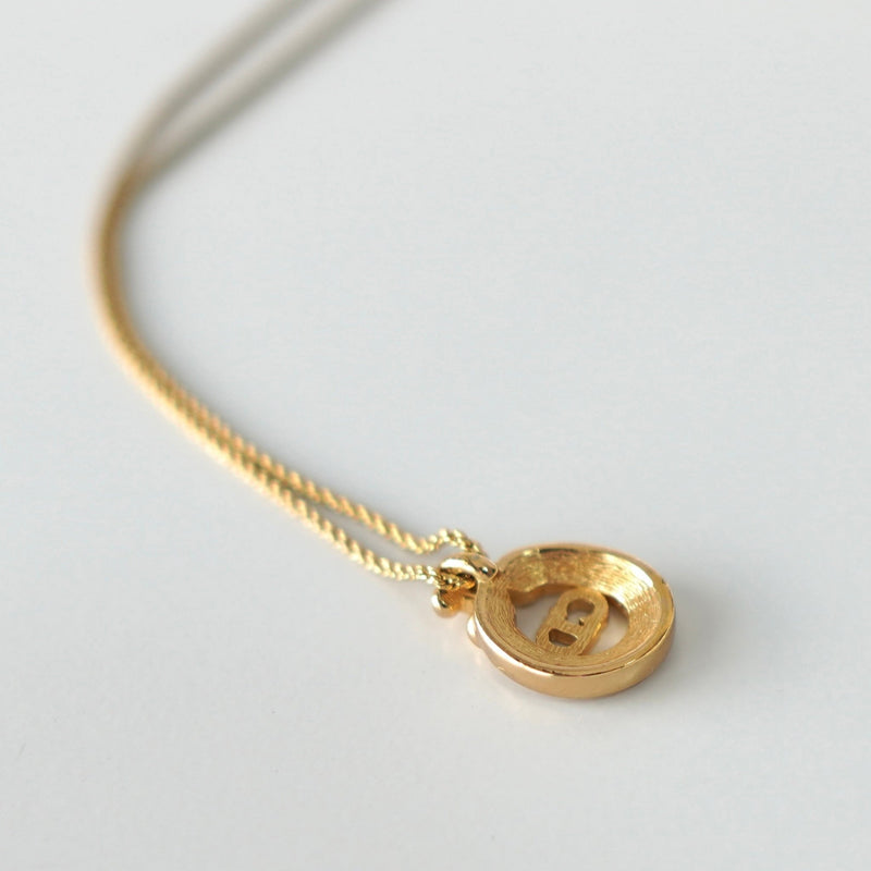 CD Logo Rhinestone Gold Necklace - NEWSED
