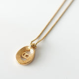 CD Logo Rhinestone Gold Necklace - NEWSED