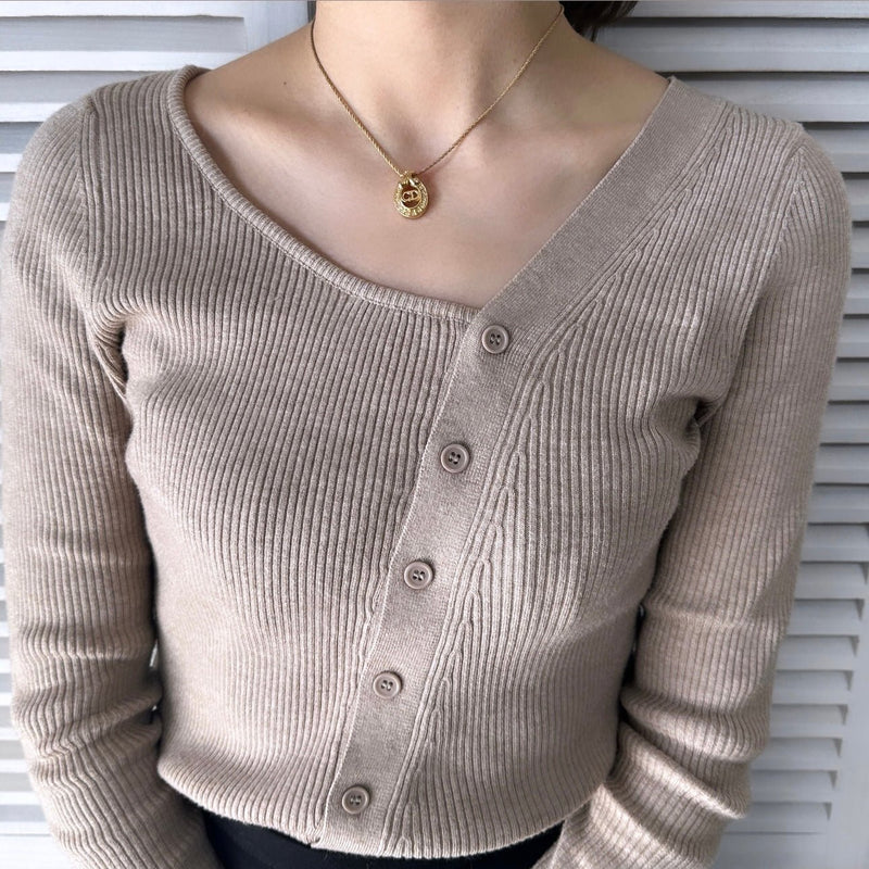 CD Logo Rhinestone Gold Necklace - NEWSED