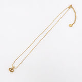CD Logo Rhinestone GP Gold Necklace - NEWSED