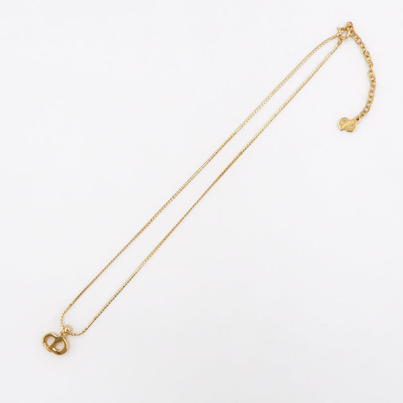 CD Logo Rhinestone GP Gold Necklace - NEWSED