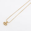 CD Logo Rhinestone GP Gold Necklace
