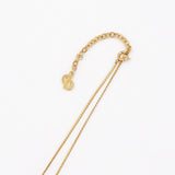 CD Logo Rhinestone GP Gold Necklace - NEWSED