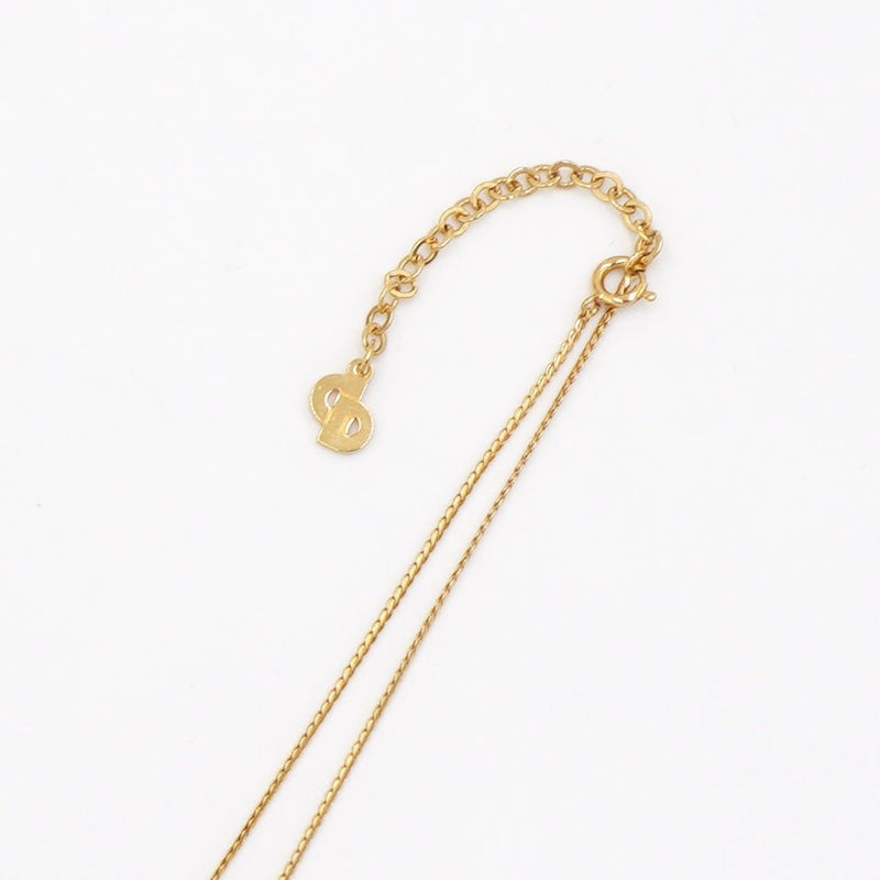 CD Logo Rhinestone GP Gold Necklace - NEWSED
