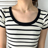 CD Logo Rhinestone GP Gold Necklace - NEWSED